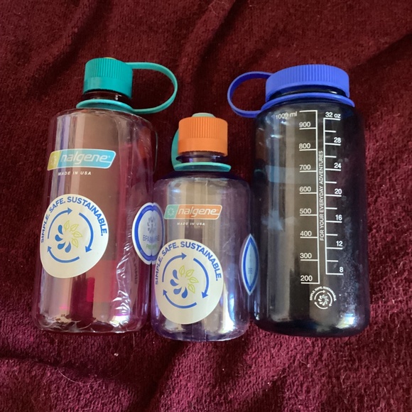 32 ounce Nalgene Water Bottle Bundle of 3, one wide mouth, one narrow mouth 32 - Picture 2 of 4